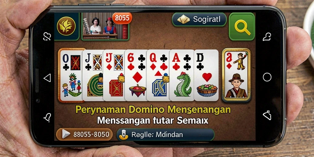Tampilan gameplay seru dari permainan Domino 8055.