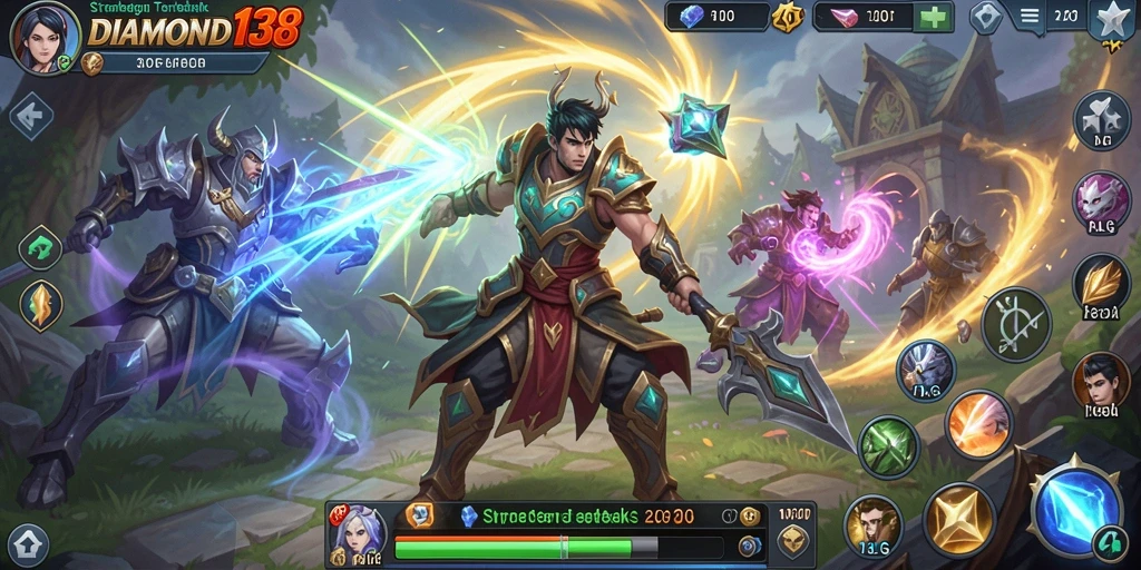 Screenshot gameplay <strong>DIAMOND138</strong> yang menunjukkan peperangan epik dan strategi kreatif.