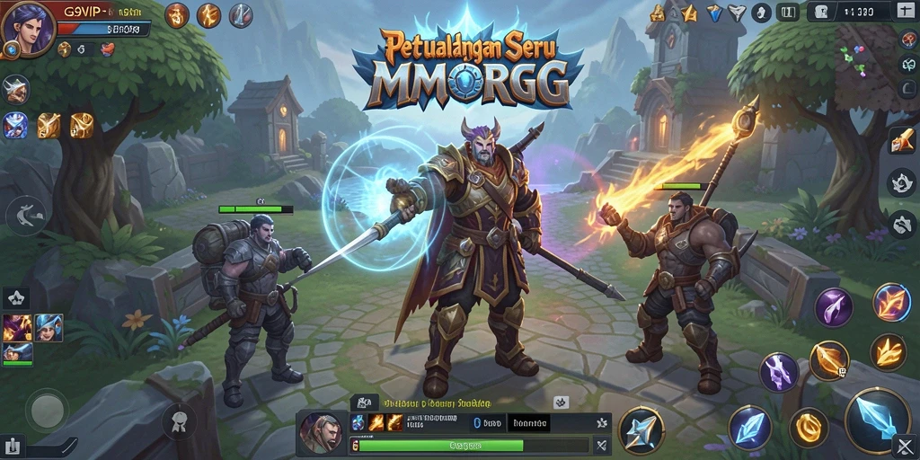Screenshot G9VIP menampilkan gameplay yang menegangkan dalam dunia MMORPG.