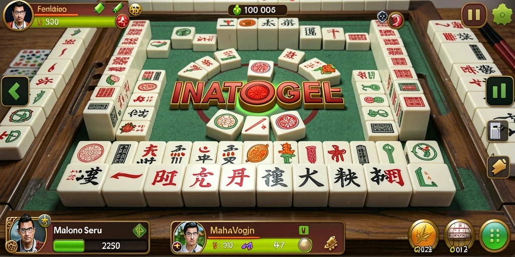 Screenshot gameplay INATOGEL menampilkan suasana permainan Mahjong yang menantang.