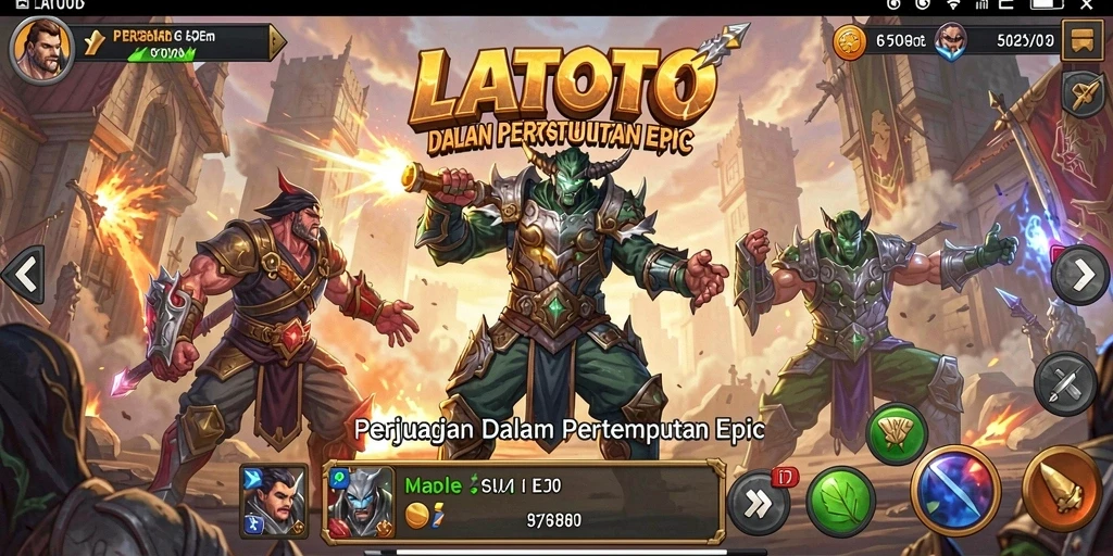 Tampilan gameplay LATOTO dengan aksi pertempuran yang mendebarkan.