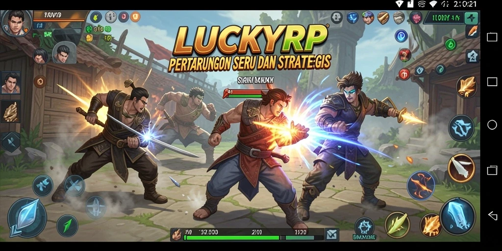 Screenshot menampilkan aksi pertarungan mendebarkan dalam LUCKYRP.