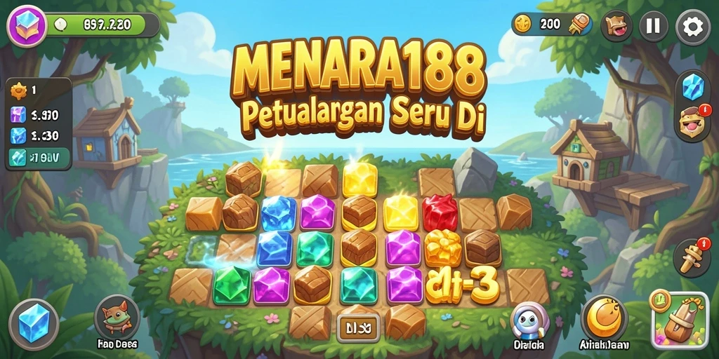 Gameplay Match-3 yang mengasyikkan dan penuh warna.