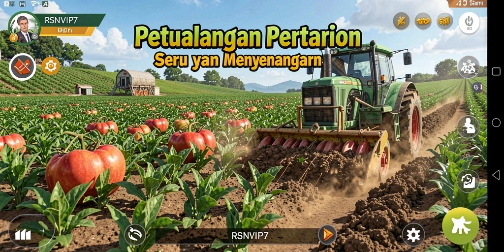 Tangkapan layar RSNVIP7 menunjukkan aktivitas pertanian yang seru.