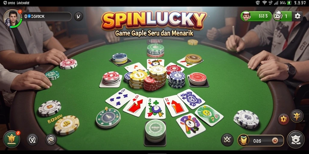 Tampilan gameplay seru SPINLUCKY di dalam aplikasi Gaple.