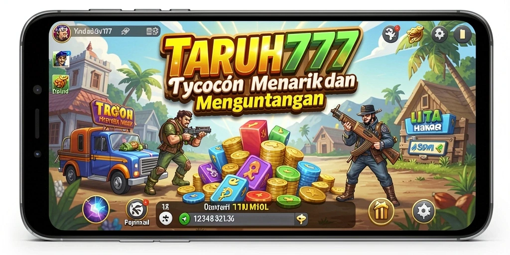 Tampilan gameplay menarik dari TARUH777 yang menggambarkan manajemen bisnis Tycoon.
